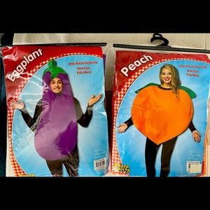 Adult Eggplant & Peach Emoji Couple Halloween Costume